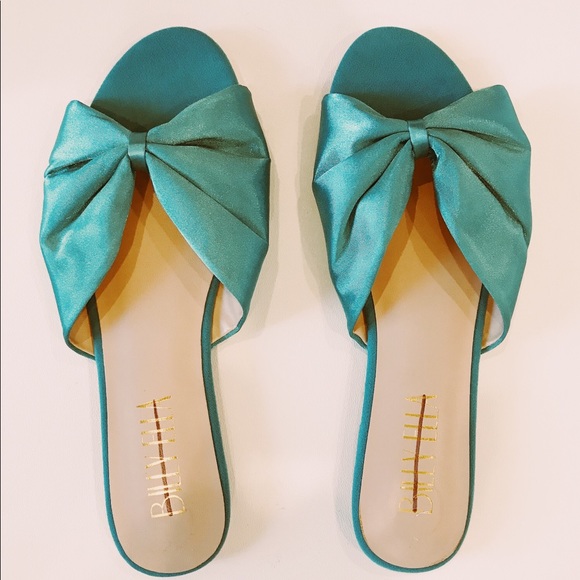 Sold Anthropologie Billy Ella Satin Blue Green - Picture 4 of 7